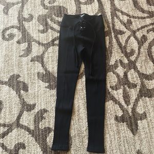 Year of Ours Black Football Ribbed Leggings Size M NWOT